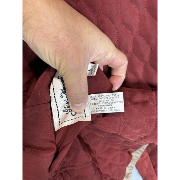 Giorgio Mandi Jacket Womens‎ Large Red Quilted Full Zip Reversible Puffer Coat - Picture 3 of 13